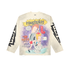 Rough Play The Losers Win Again Oversized Long Sleeve — Cream