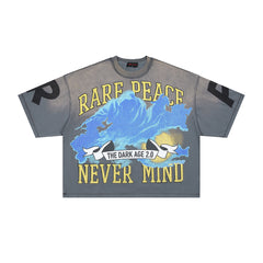 Rare Peace SOS The End Of An Era Crop Tee — Washed Grey