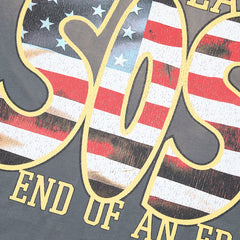 Rare Peace SOS The End Of An Era Crop Tee — Washed Grey