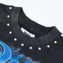 DUAA On the Road Malibu California Oversized Graphic Tee — Black