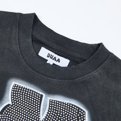 DUAA White Tiger Oversized Graphic Tee — Black