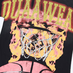 DUAA Wear Flamin' Hoop Oversized Graphic Tee — Black