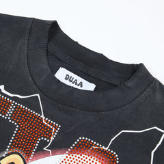 DUAA Boxing Bulldog Oversized Graphic Tee — Black