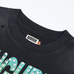Rough Play Skeleton Cruiser Oversized Graphic Tee — Washed Black