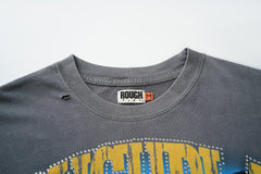 Rough Play Skull Batter Oversized Graphic Tee — Grey