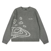 Broken Planet Planet Star Jacquard Crewneck Knit Sweater - Grey