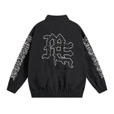 Mixed Emotion Rhinestone Logo Zip‑Up Track Jacket