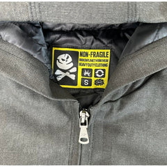 Broken Planet Patched Hooded Work Bomber Jacket - Dark Grey