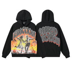 Mixed Emotion Black Zip Hoodie – Skull Dancers Emotion Print