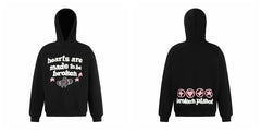 Broken Planet Hearts Are Made To Be Broken Black Oversized Hoodie