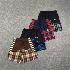 Broken Planet Multi‑Stripe Plaid Patchwork Shorts‑4 Colors