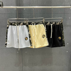 Broken Planet Camo Trim Embroidered Sweat Shorts‑3 Colors
