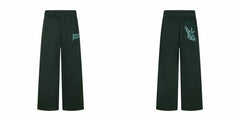 Broken Planet Logo Dark Green Wide Leg Sweatpants