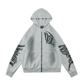 Mixed Emotion Grey Hoodie – Black Art Font Back Print