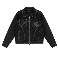 Broken Planet Contrast Stitch Denim Co-ord Set - Black Washed