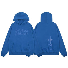 Broken Planet Tonal Logo Royal Blue Oversized Hoodie