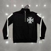 Mixed Emotion Cross Graphic Half‑Zip Sweatshirt & Sweatpants Set