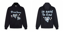 Broken Planet True Love Black Oversized Graphic Hoodie