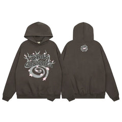 Broken Planet Star Gazing Dark Brown Oversized Graphic Hoodie
