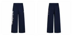 Broken Planet Vertical Logo Navy Wide Leg Sweatpants