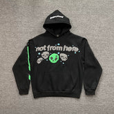 Broken Planet Not From Here Alien Skull Hoodie‑3 Colors