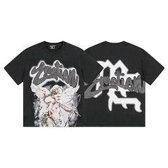 Mixed Emotion Black Tee – Worn Cupid Rhinestone Emotion Print