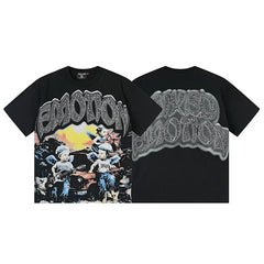 Mixed Emotion Black Tee – Angel Kids Rhinestone Emotion Print