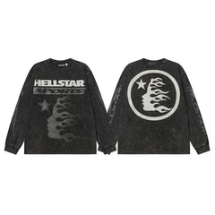 Hellstar Sports Vintage Wash Long Sleeve Tee - Washed Black