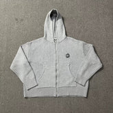Broken Planet Knit Full Zip Hooded Cardigan - Heather Grey