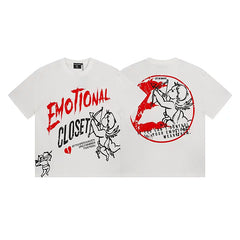 Mixed Emotion White Tee – Emotional Closet Cupid Print