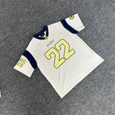 Broken Planet #22 Color Block Mesh Baseball Jersey - White Navy