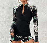 Female Swimsuit With Long Sleeves Swimwear Sports Surfing Tankini Set Beachwear Two-Piece Bathing Suits Pool Women Swimming Suit