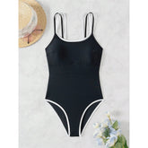 S - XL Splicing Backless High Leg Cut One Piece Swimsuit Women Swimwear Female Padded Monokini Bather Bathing Suit Swim
