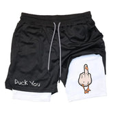 Men's Cartoon Duck Print Quick Drying Shorts | Summer Fitness Wear