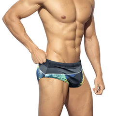 summer style men's dream leaf swim trunks low waist European and American beach hot spring swimming briefs