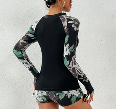 Female Swimsuit With Long Sleeves Swimwear Sports Surfing Tankini Set Beachwear Two-Piece Bathing Suits Pool Women Swimming Suit