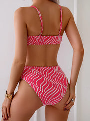 High Waist Bikini Women Strappy Swimsuit Striped Swimwear Female Bathers Bathing Swimming Swimsuit Beachwear