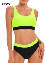 Contrast Color Bikini Set Women Backless Split Swimsuit Holiday Bathing Suit Summer Two-pieces Beachwear Bikini