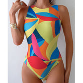 Color Print Design One-Piece Swimsuits Closed Women Swimwear For Swimming Wear Body Bathing Suits Beachwear Pool Bather