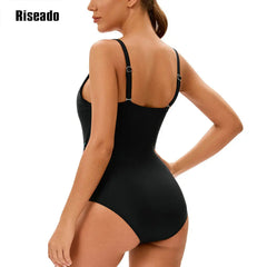 One Piece Athletic Swimsuit for Women Adjustable Strap Bathing Suit Tummy Control Swimming Suits Swimwear