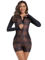 Rash Guard Patchwork Sport One Piece Swimsuit Swimwear Women Professional Sport Bathing Suit Surfing Swimsuits Swimming Suit