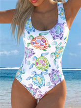 Women's one-piece swimsuit with backless triangle design, retro print, women's swimsuit for beach and pool, fashionable retro