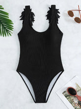 Solid Strapped Swimwear Women 3D Embroidered Wings One Piece Swimsuit Monokini Push UP Summer Bathing Suit