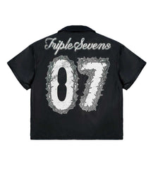 Triple Sevens Nylon Button Up Black
