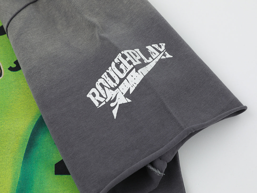 Rough Play Stay Young Wild and Free Oversized Tee — Grey