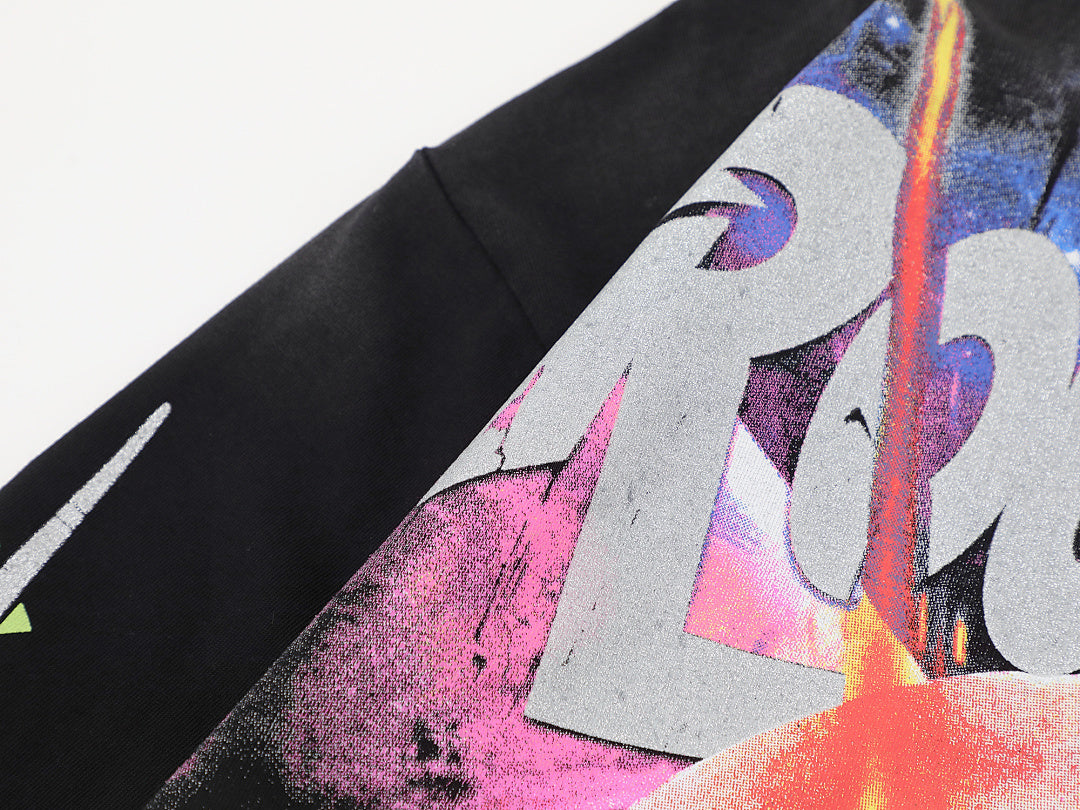 Rough Play Fire Skull Oversized Long Sleeve — Black