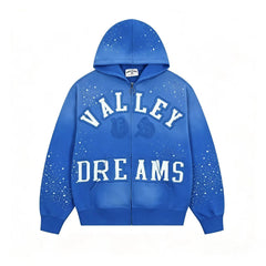 Vale Forever Valley Dreams Rhinestone Galaxy Zip Hoodie — Blue