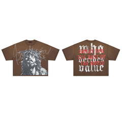 Rare Peace Sorry For The Rest Of The World Crop Tee — Brown
