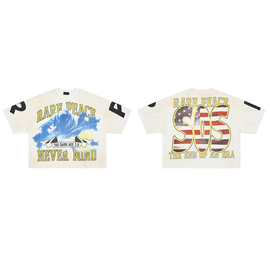 Rare Peace SOS The End Of An Era Crop Tee — White