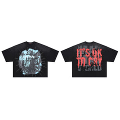 Rare Peace It’s OK To Cry Oversized Graphic Tee — Black